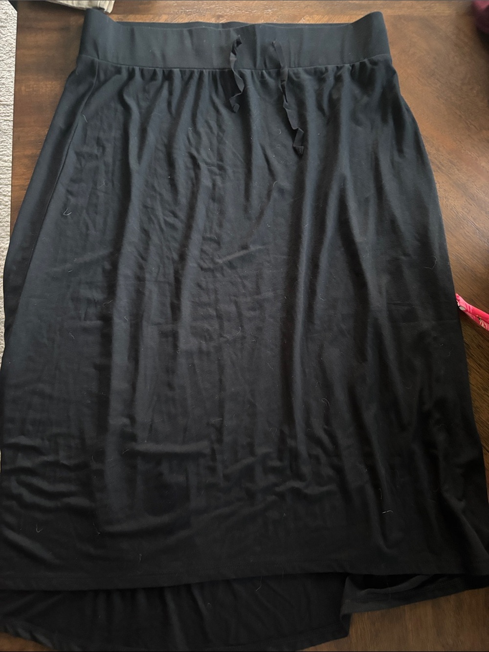 Women's Black Maxi Skirt with Drawstring Waist